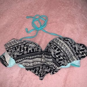 Push-Up Bikini Top w Elephant Print Design
